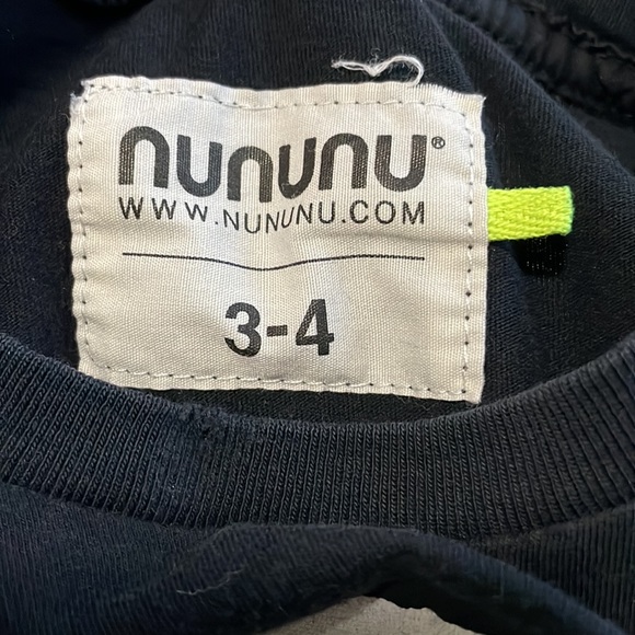 Nununu black and white /long sleeve shirt 3-4 toddler/distressed - Picture 3 of 5